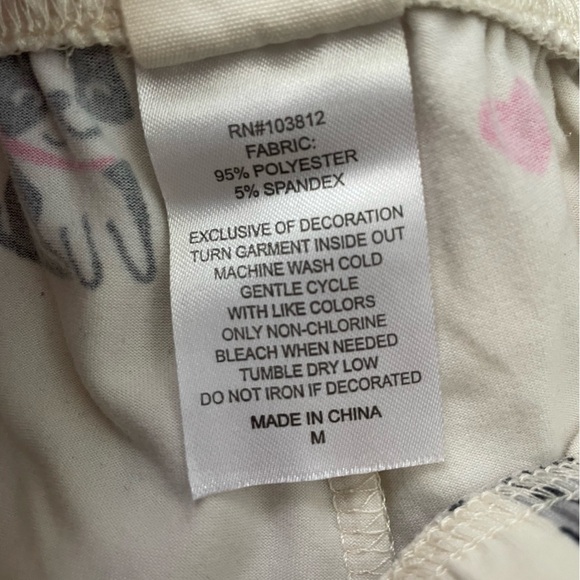 2-Pc Munki Munki Varied Dogs Pink Hearts Bows Almond Butter Soft Pajamas Medium - Picture 5 of 8